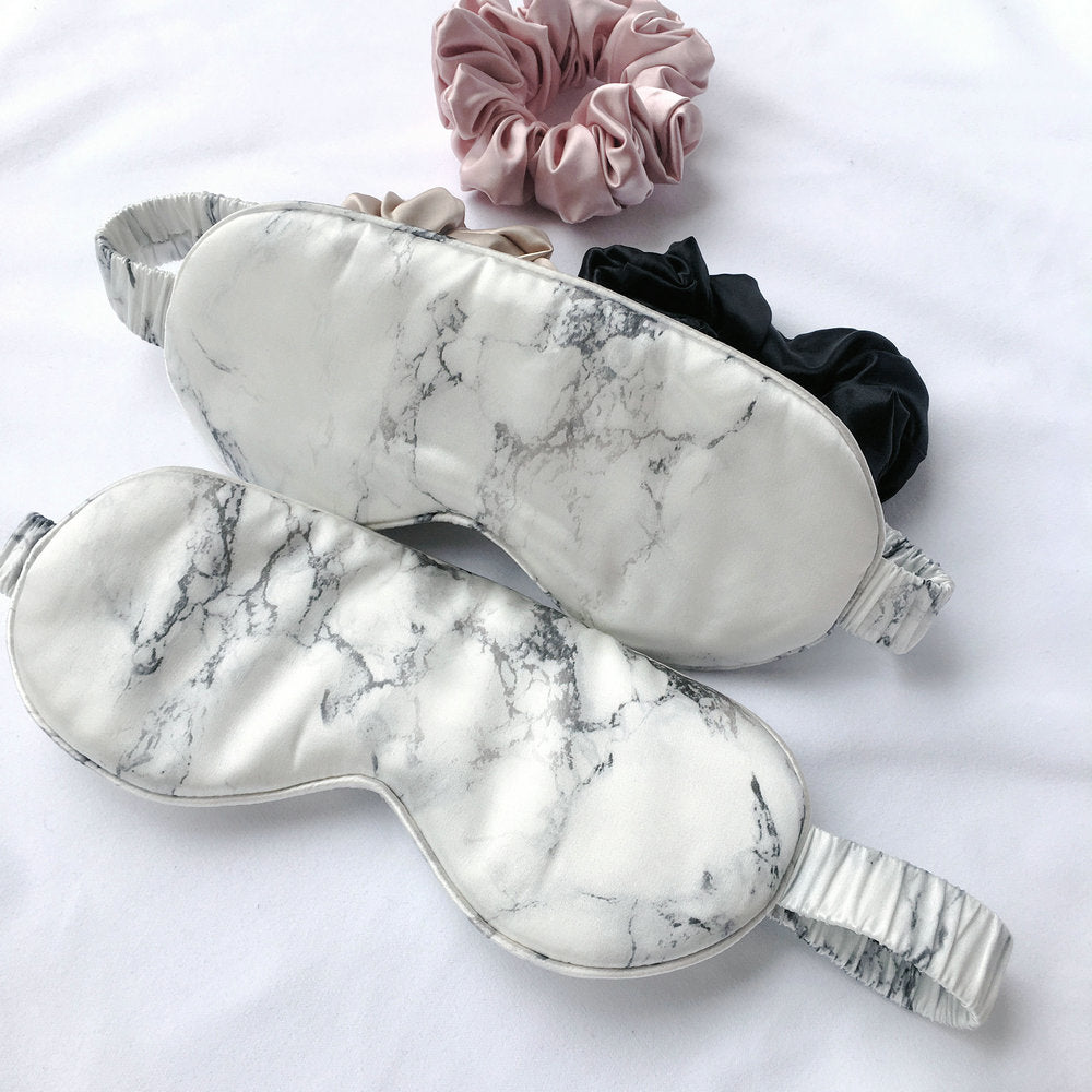 Luxury Marble Silk Eye Sleep Mask Blindfold Sleep Mask