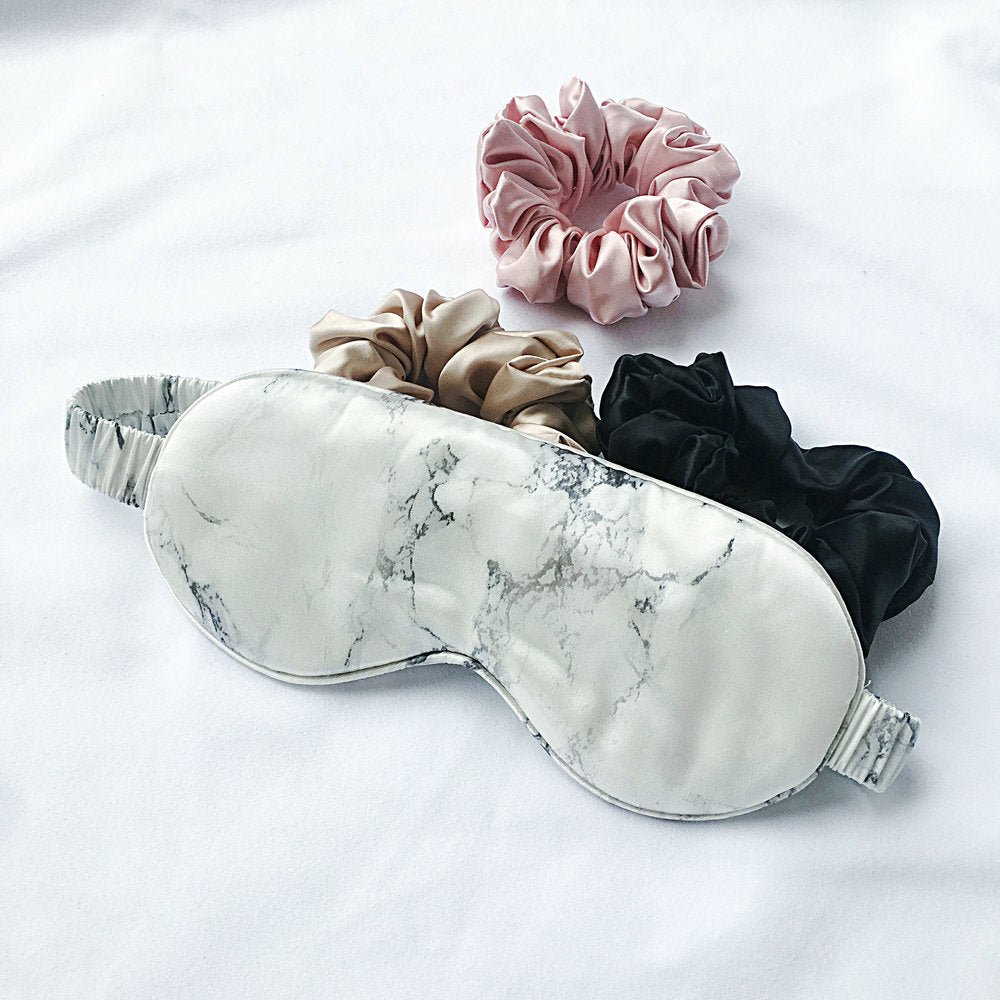 Luxury Marble Silk Eye Sleep Mask Blindfold Sleep Mask